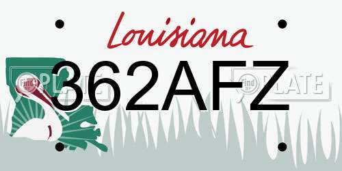 362AFZ Louisiana License Plate