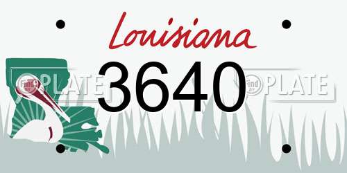 3640 Louisiana License Plate