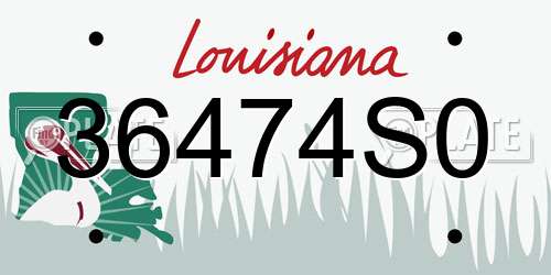 36474S0 Louisiana License Plate