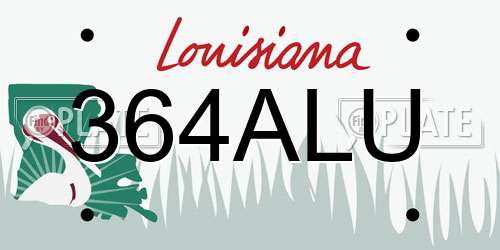 364ALU Louisiana License Plate