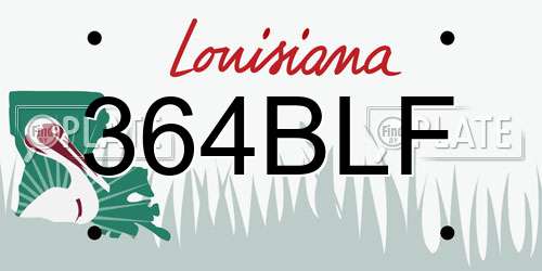 364BLF Louisiana License Plate