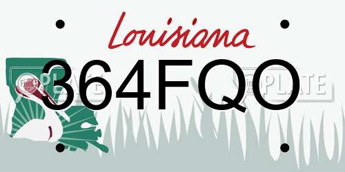 364FQO Louisiana License Plate