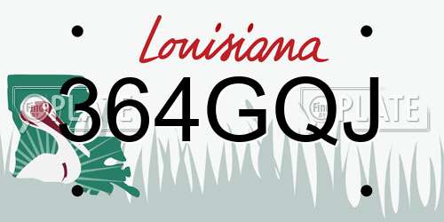 364GQJ Louisiana License Plate