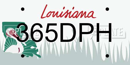 365DPH Louisiana License Plate