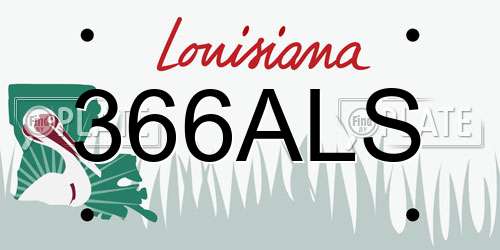 366ALS Louisiana License Plate