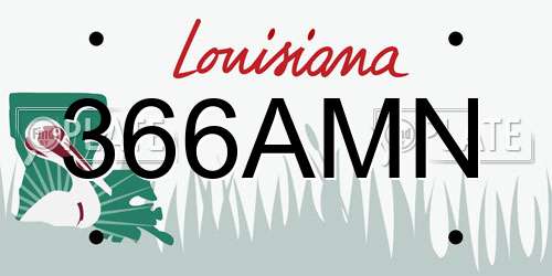 366AMN Louisiana License Plate