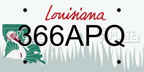 366APQ Louisiana License Plate