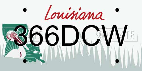 366DCW Louisiana License Plate