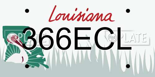366ECL Louisiana License Plate