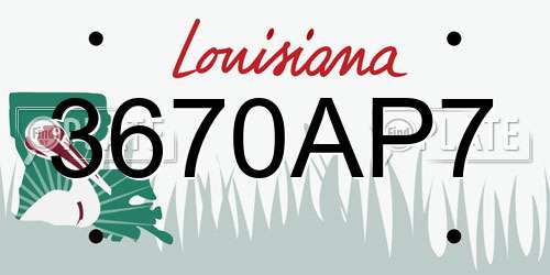 3670AP7 Louisiana License Plate
