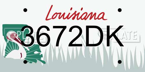 3672DK Louisiana License Plate
