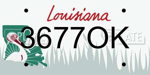 3677OK Louisiana License Plate