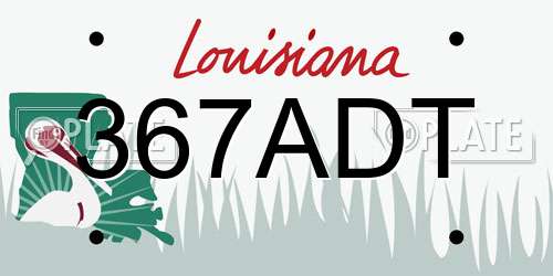 367ADT Louisiana License Plate