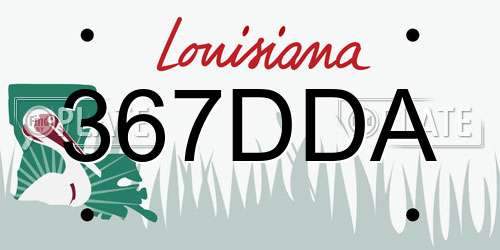 367DDA Louisiana License Plate