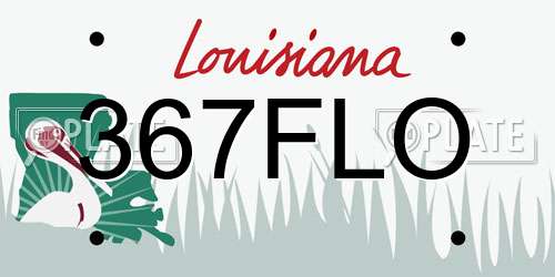 367FLO Louisiana License Plate
