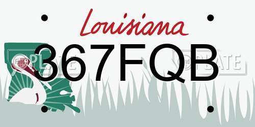 367FQB Louisiana License Plate