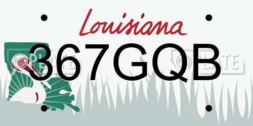 367GQB Louisiana License Plate
