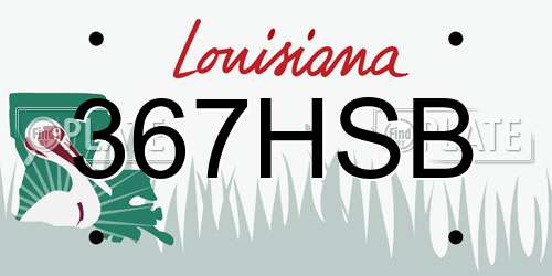 367HSB Louisiana License Plate