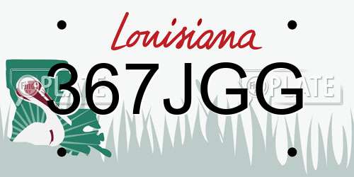 367JGG Louisiana License Plate