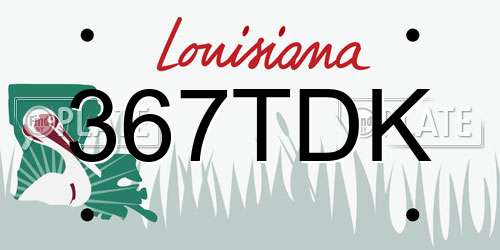 367TDK Louisiana License Plate