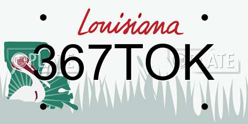 367TOK Louisiana License Plate