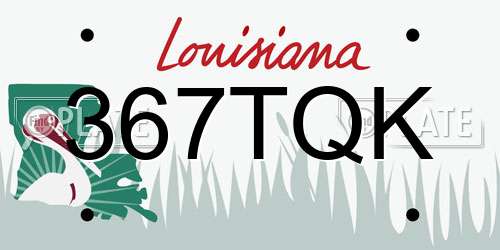367TQK Louisiana License Plate