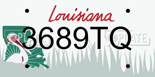 3689TQ Louisiana License Plate
