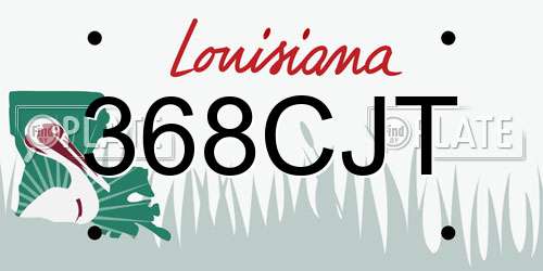368CJT Louisiana License Plate