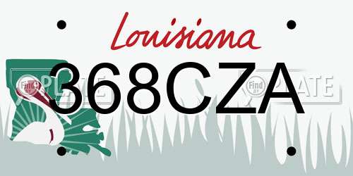368CZA Louisiana License Plate