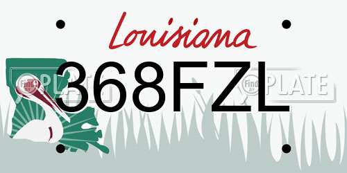 368FZL Louisiana License Plate