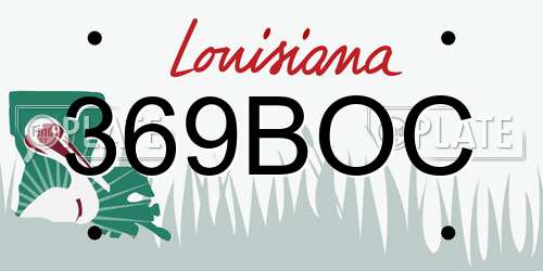 369BOC Louisiana License Plate