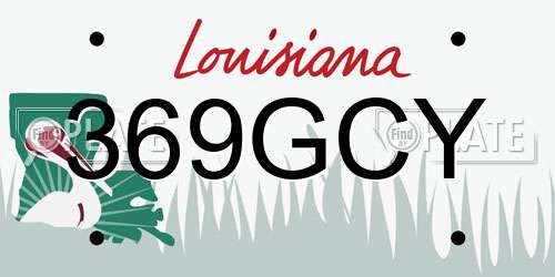 369GCY Louisiana License Plate