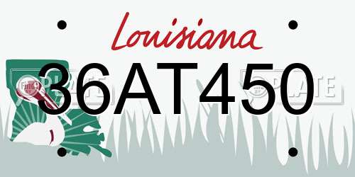 36AT450 Louisiana License Plate