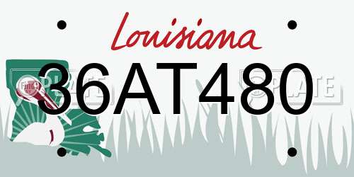 36AT480 Louisiana License Plate