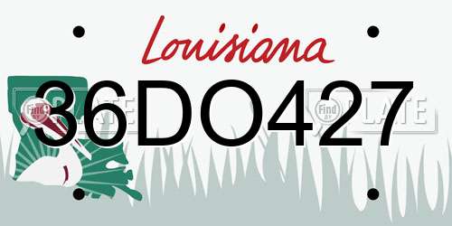 36DO427 Louisiana License Plate