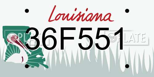 36F551 Louisiana License Plate