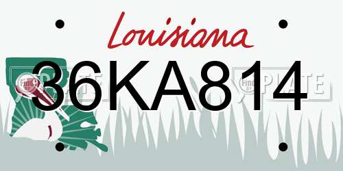 36KA814 Louisiana License Plate