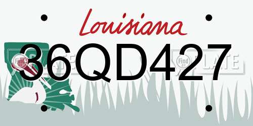 36QD427 Louisiana License Plate