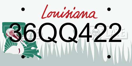 36QQ422 Louisiana License Plate