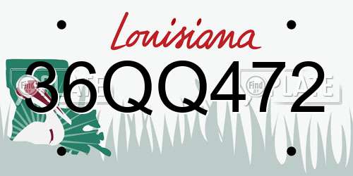 36QQ472 Louisiana License Plate