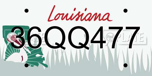 36QQ477 Louisiana License Plate
