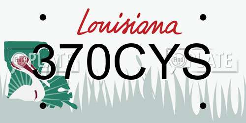 370CYS Louisiana License Plate