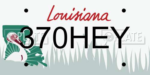370HEY Louisiana License Plate