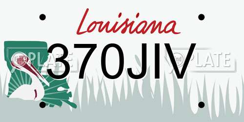 370JIV Louisiana License Plate