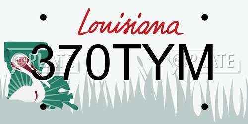 370TYM Louisiana License Plate