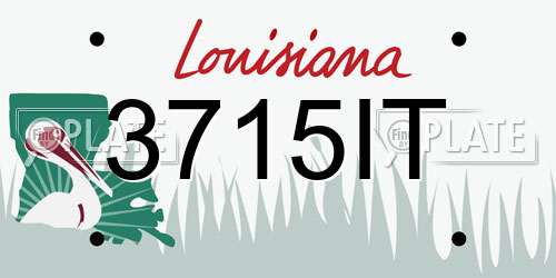 3715IT Louisiana License Plate