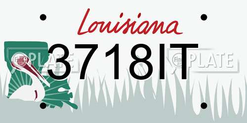 3718IT Louisiana License Plate