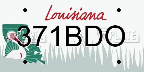 371BDO Louisiana License Plate