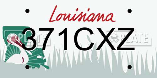 371CXZ Louisiana License Plate