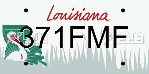 371FMF Louisiana License Plate